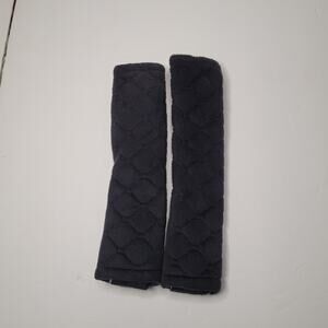 Comfortable Black Quilted Car Seat Belt Shoulder Pads (Set of 2) 9 inches